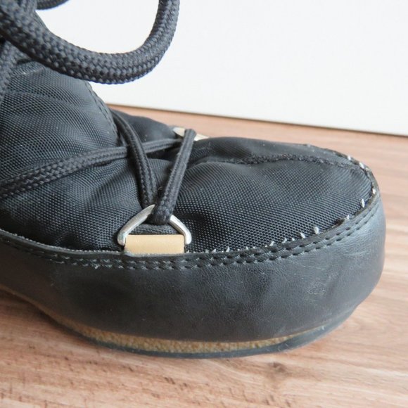 TECNICA ORIGINAL MOON BOOT W.E Monaco Felt Snow Boots in Black Women's Sz 7 - Picture 15 of 16